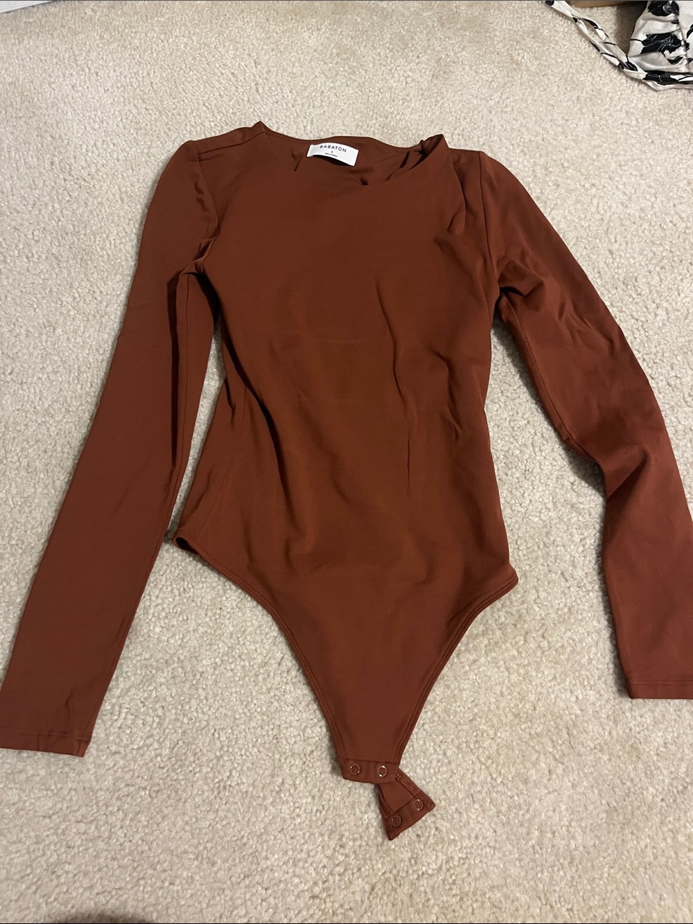 Aritzia babaton rust burnt orange bodysuit